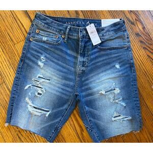 NWT American Eagle Airflex Jean Shorts Women’s Sz 28 Denim $50
